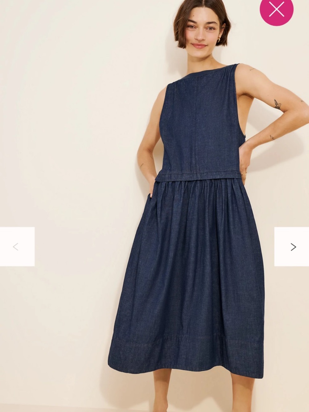 Free People Indigo Denim Sleeveless Midi Dress